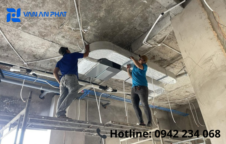 Thi công máy lạnh giấu trần nối ống gió cho tòa nhà & văn phòng lớn