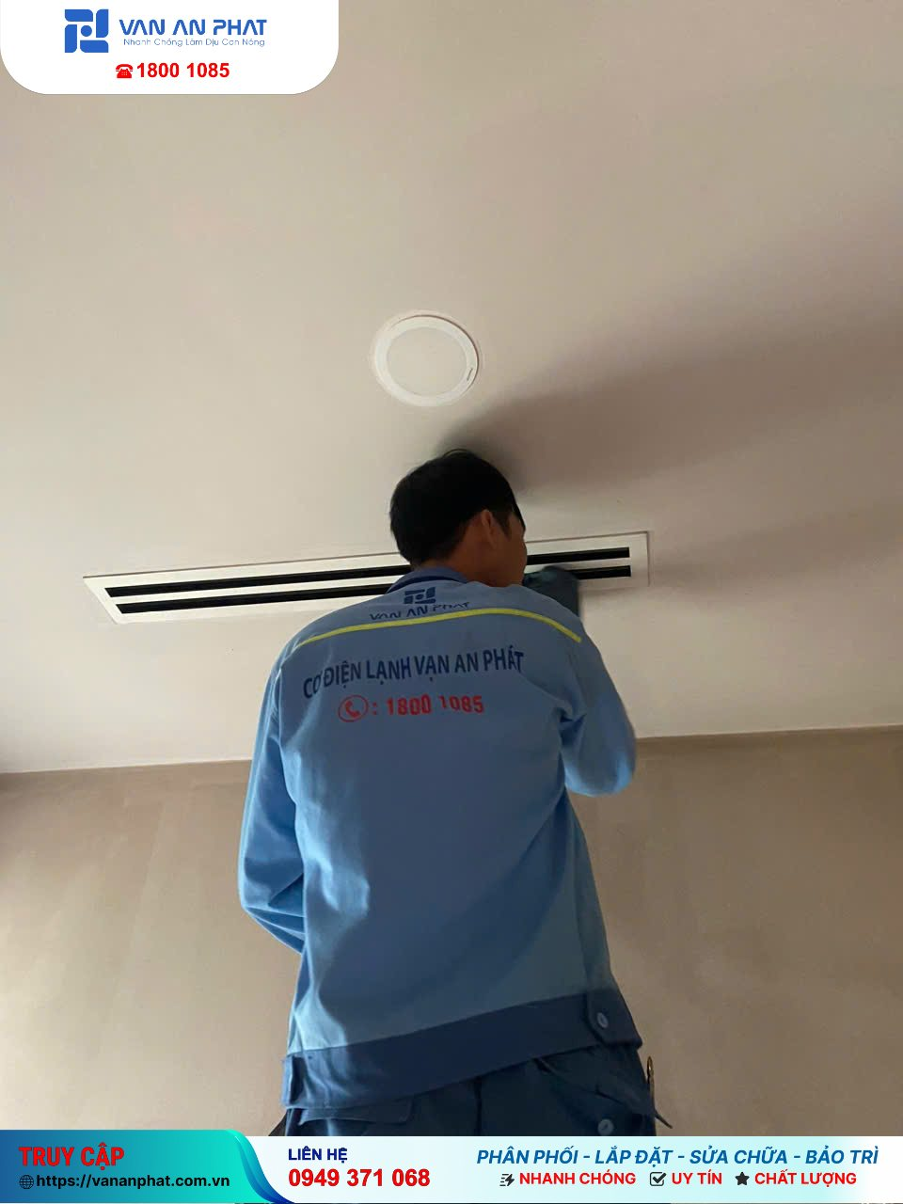 Thi công máy lạnh giấu trần nối ống gió cho tòa nhà & văn phòng lớn