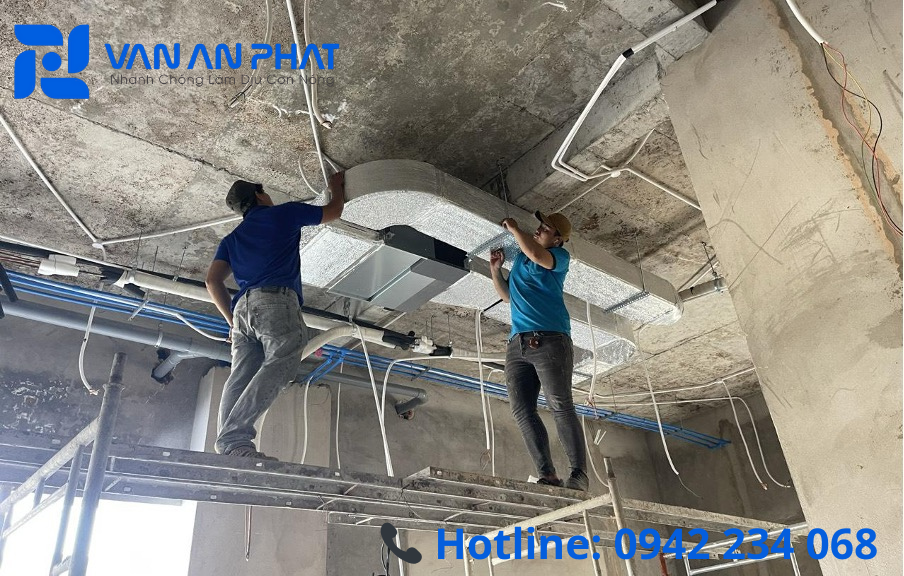 Thi công máy lạnh giấu trần nối ống gió cho tòa nhà & văn phòng lớn